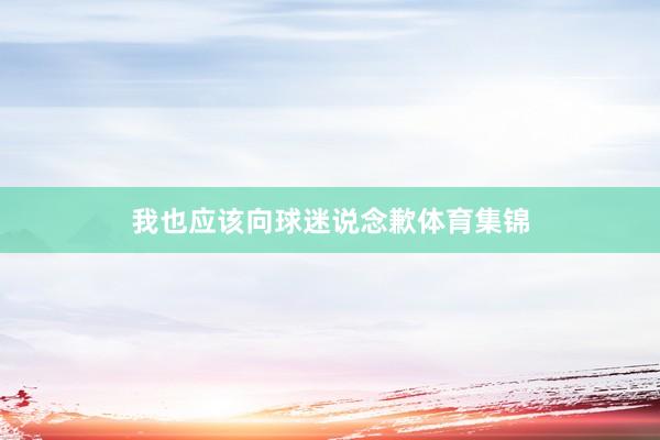 我也应该向球迷说念歉体育集锦