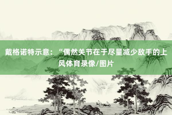 戴格诺特示意:“偶然关节在于尽量减少敌手的上风体育录像/图片