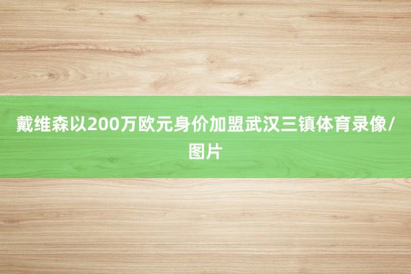 戴维森以200万欧元身价加盟武汉三镇体育录像/图片