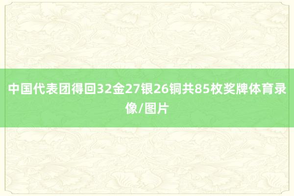 中国代表团得回32金27银26铜共85枚奖牌体育录像/图片