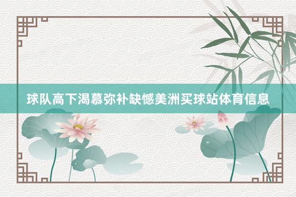 球队高下渴慕弥补缺憾美洲买球站体育信息