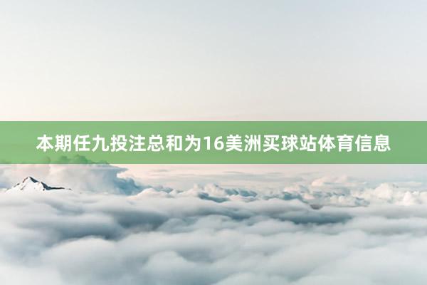 本期任九投注总和为16美洲买球站体育信息