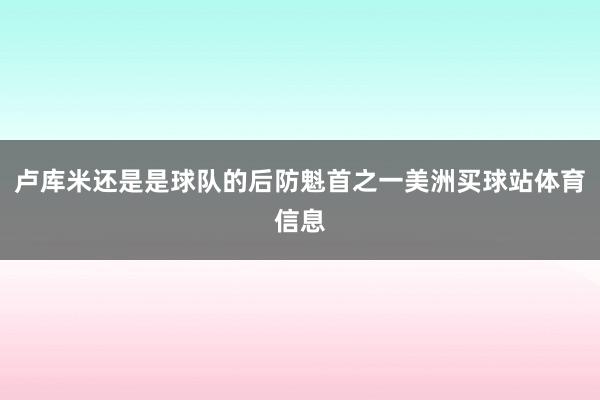 卢库米还是是球队的后防魁首之一美洲买球站体育信息