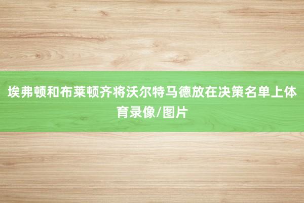 埃弗顿和布莱顿齐将沃尔特马德放在决策名单上体育录像/图片
