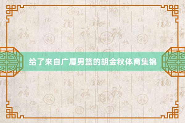 给了来自广厦男篮的胡金秋体育集锦