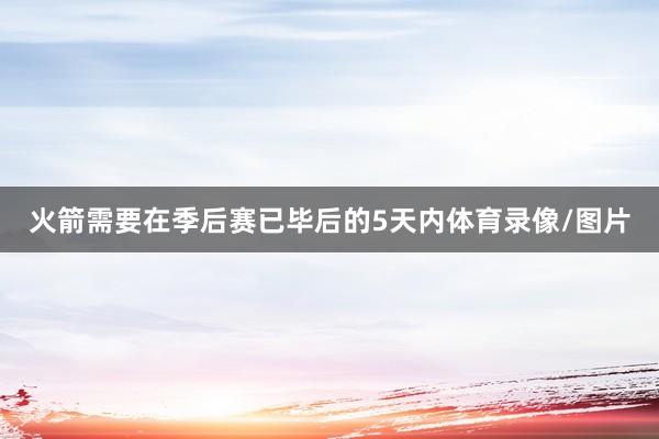 火箭需要在季后赛已毕后的5天内体育录像/图片