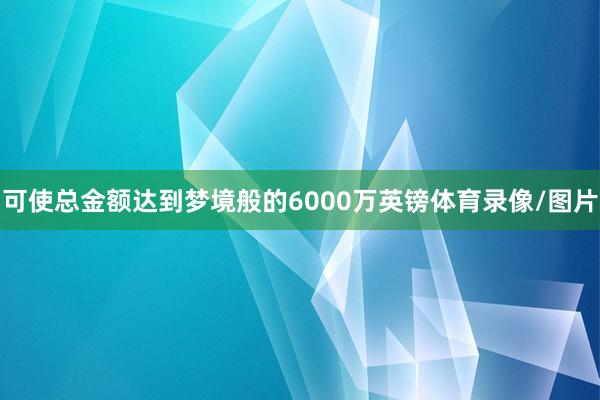 可使总金额达到梦境般的6000万英镑体育录像/图片