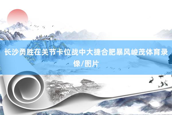 长沙勇胜在关节卡位战中大捷合肥暴风峻茂体育录像/图片