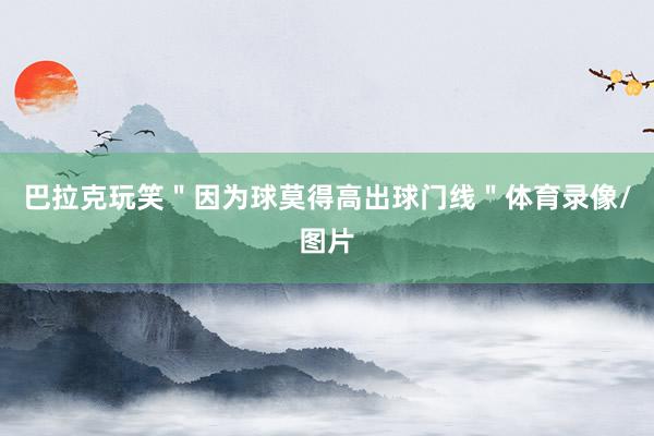 巴拉克玩笑＂因为球莫得高出球门线＂体育录像/图片
