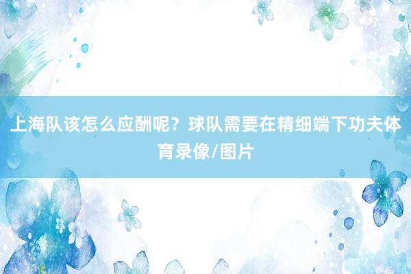 上海队该怎么应酬呢?球队需要在精细端下功夫体育录像/图片