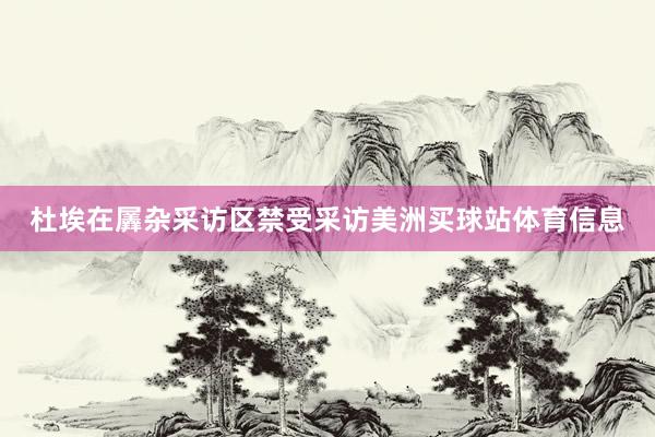 杜埃在羼杂采访区禁受采访美洲买球站体育信息