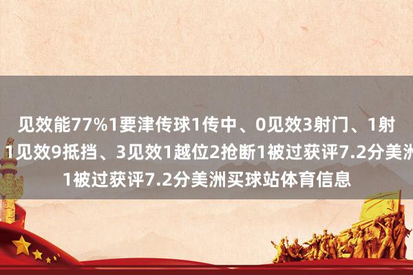 见效能77%1要津传球1传中、0见效3射门、1射正5过东说念主、1见效9抵挡、3见效1越位2抢断1被过获评7.2分美洲买球站体育信息
