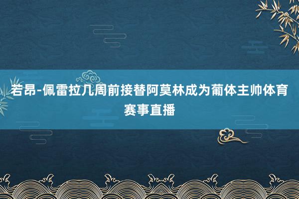 若昂-佩雷拉几周前接替阿莫林成为葡体主帅体育赛事直播
