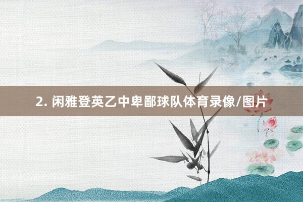 2. 闲雅登英乙中卑鄙球队体育录像/图片