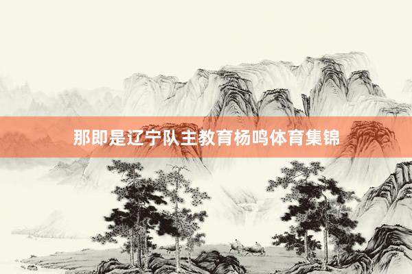 那即是辽宁队主教育杨鸣体育集锦
