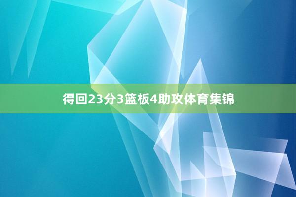 得回23分3篮板4助攻体育集锦