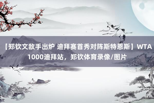 【郑钦文敌手出炉 迪拜赛首秀对阵斯特恩斯】WTA1000迪拜站，郑钦体育录像/图片