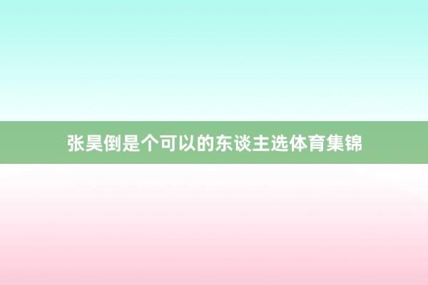 张昊倒是个可以的东谈主选体育集锦