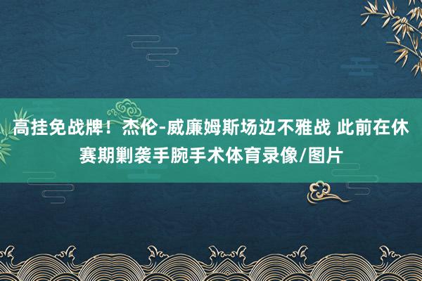 高挂免战牌！杰伦-威廉姆斯场边不雅战 此前在休赛期剿袭手腕手术体育录像/图片