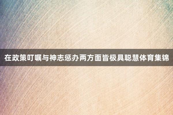 在政策叮嘱与神志惩办两方面皆极具聪慧体育集锦