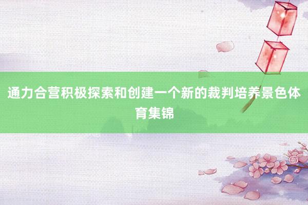 通力合营积极探索和创建一个新的裁判培养景色体育集锦