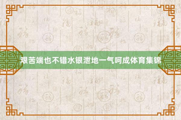 艰苦端也不错水银泄地一气呵成体育集锦