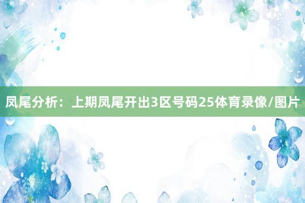 凤尾分析：上期凤尾开出3区号码25体育录像/图片