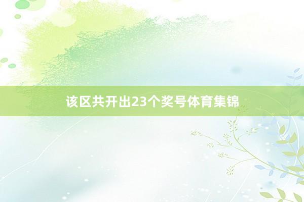 该区共开出23个奖号体育集锦
