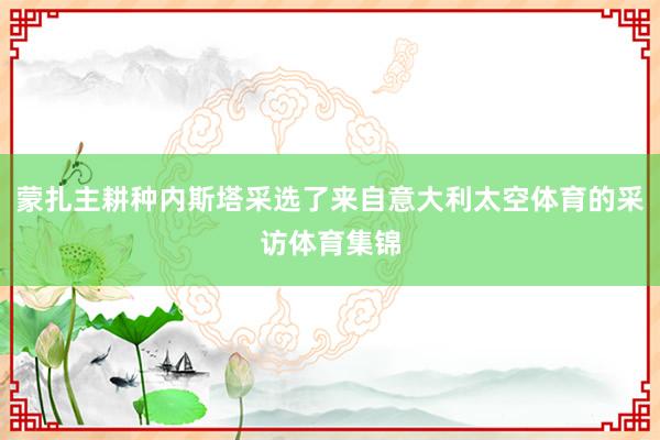 蒙扎主耕种内斯塔采选了来自意大利太空体育的采访体育集锦