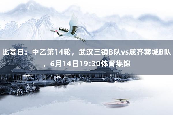 比赛日：中乙第14轮，武汉三镇B队vs成齐蓉城B队，6月14日19:30体育集锦