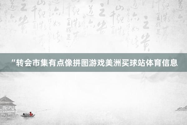 “转会市集有点像拼图游戏美洲买球站体育信息