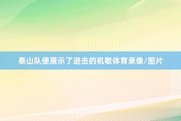 泰山队便展示了进击的机敏体育录像/图片