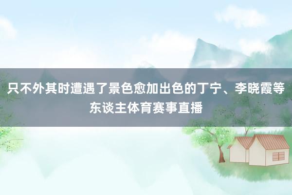 只不外其时遭遇了景色愈加出色的丁宁、李晓霞等东谈主体育赛事直播