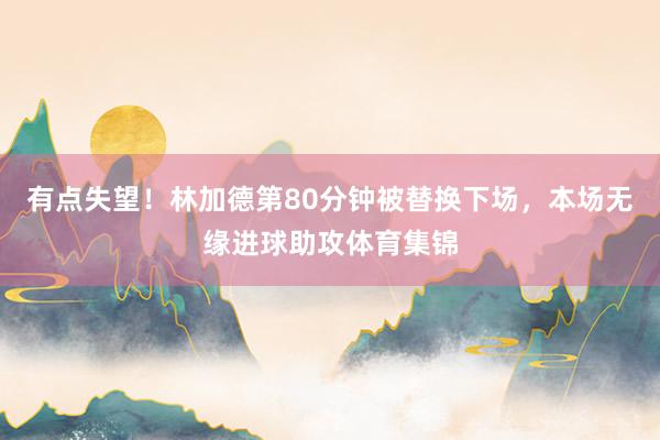 有点失望！林加德第80分钟被替换下场，本场无缘进球助攻体育集锦