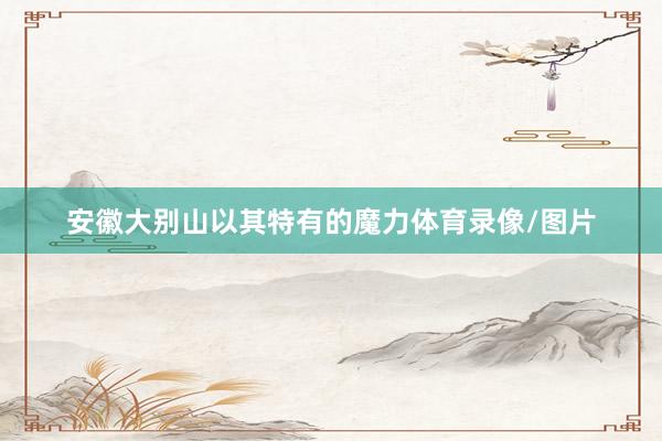 安徽大别山以其特有的魔力体育录像/图片