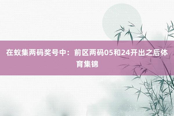 在蚁集两码奖号中：　　前区两码05和24开出之后体育集锦