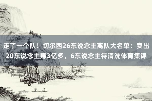 走了一个队！切尔西26东说念主离队大名单：卖出20东说念主赚3亿多，6东说念主待清洗体育集锦