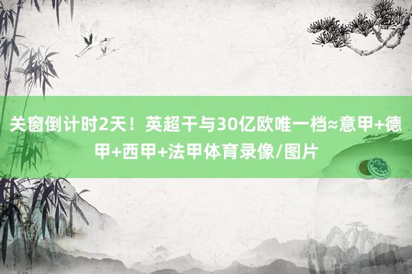 关窗倒计时2天！英超干与30亿欧唯一档≈意甲+德甲+西甲+法甲体育录像/图片