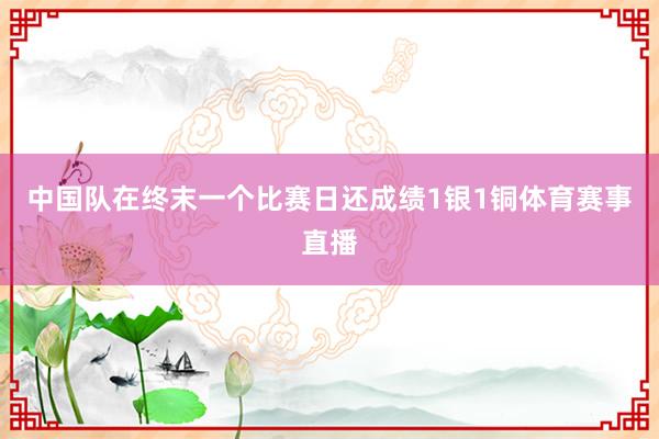 中国队在终末一个比赛日还成绩1银1铜体育赛事直播