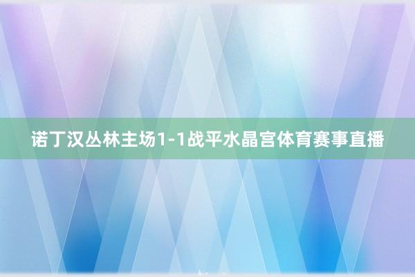 诺丁汉丛林主场1-1战平水晶宫体育赛事直播