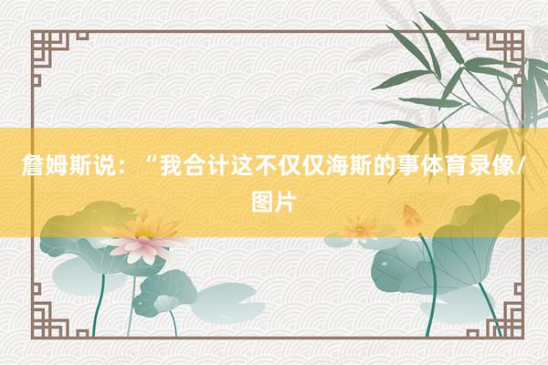 詹姆斯说：“我合计这不仅仅海斯的事体育录像/图片