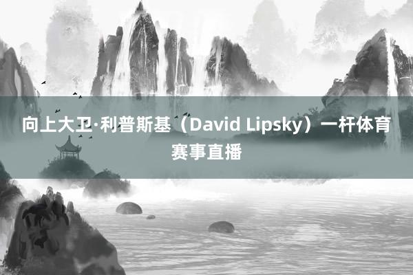 向上大卫·利普斯基（David Lipsky）一杆体育赛事直播