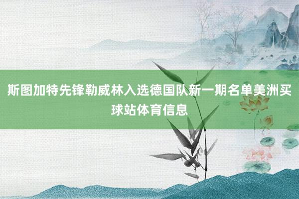 斯图加特先锋勒威林入选德国队新一期名单美洲买球站体育信息