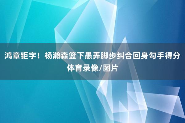 鸿章钜字！杨瀚森篮下愚弄脚步纠合回身勾手得分体育录像/图片