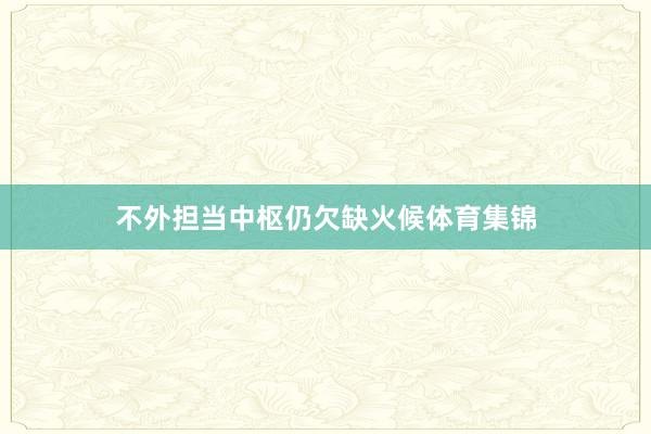 不外担当中枢仍欠缺火候体育集锦