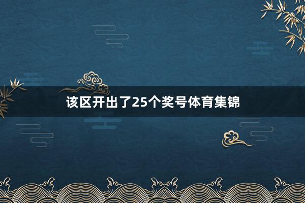 该区开出了25个奖号体育集锦