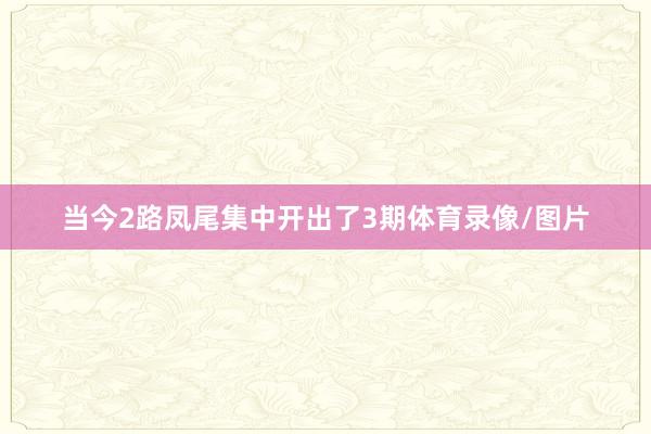 当今2路凤尾集中开出了3期体育录像/图片