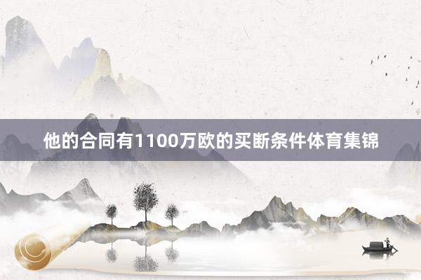 他的合同有1100万欧的买断条件体育集锦