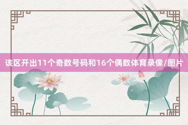 该区开出11个奇数号码和16个偶数体育录像/图片